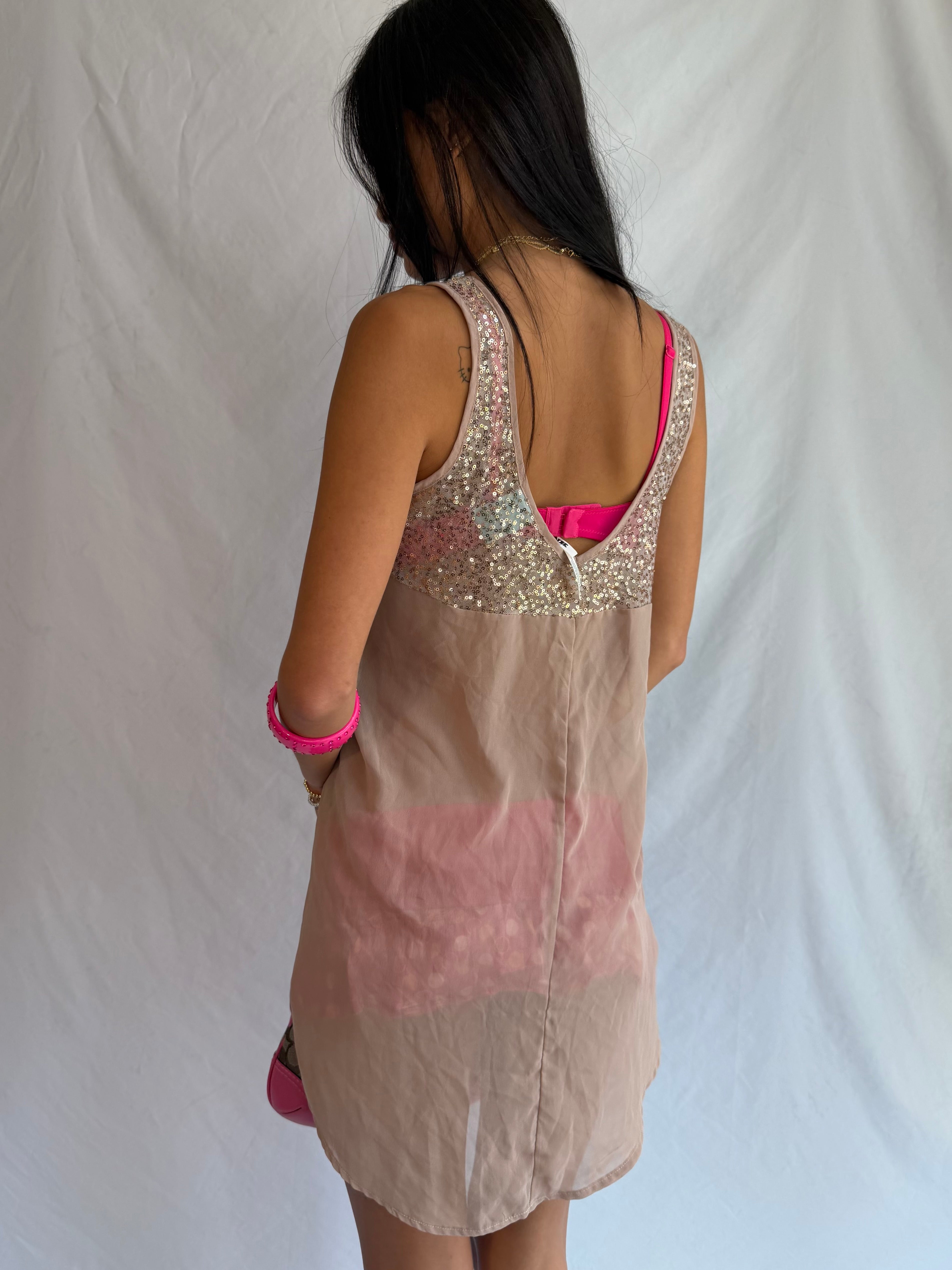 vintage sequin high-low tank top .𖥔 ݁ ˖
