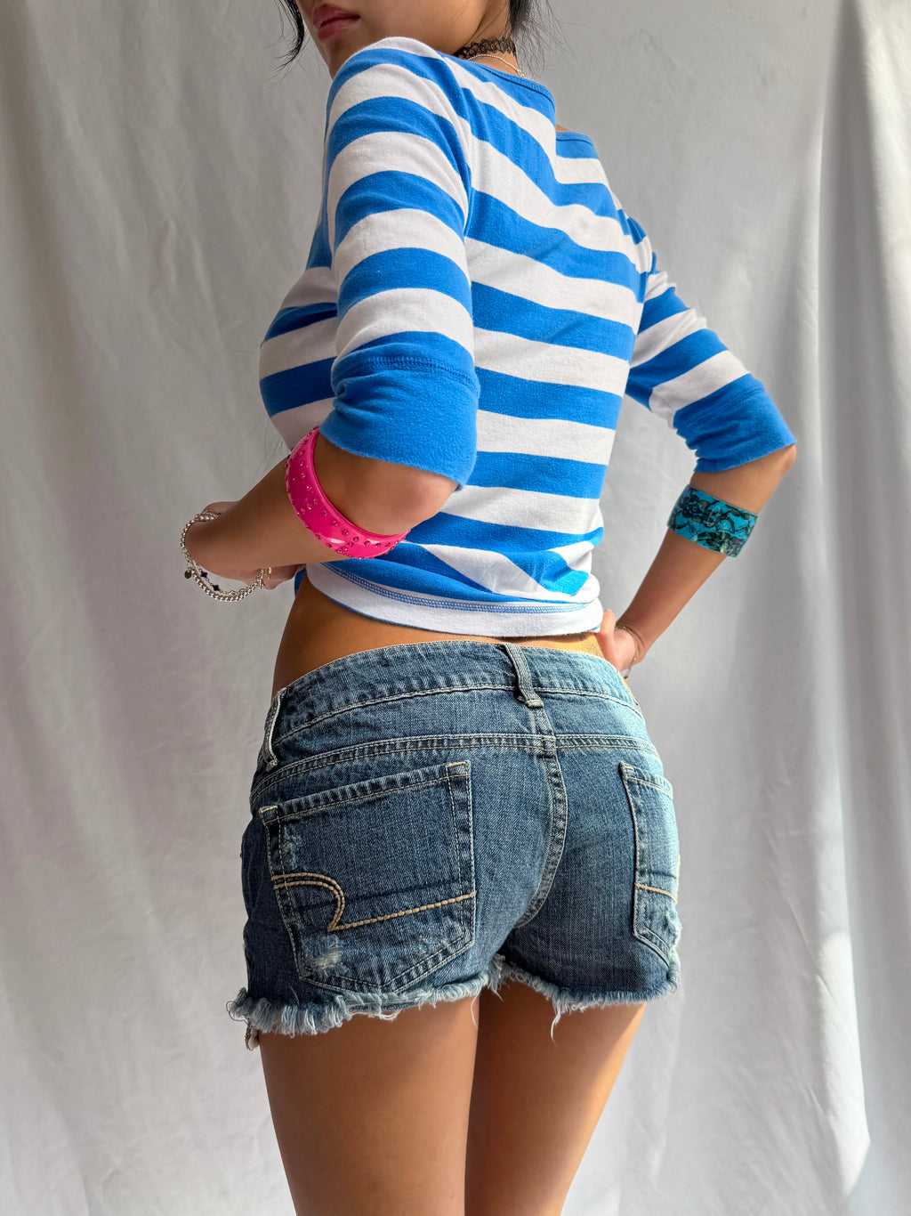 Vintage American Eagle sequin denim shorts