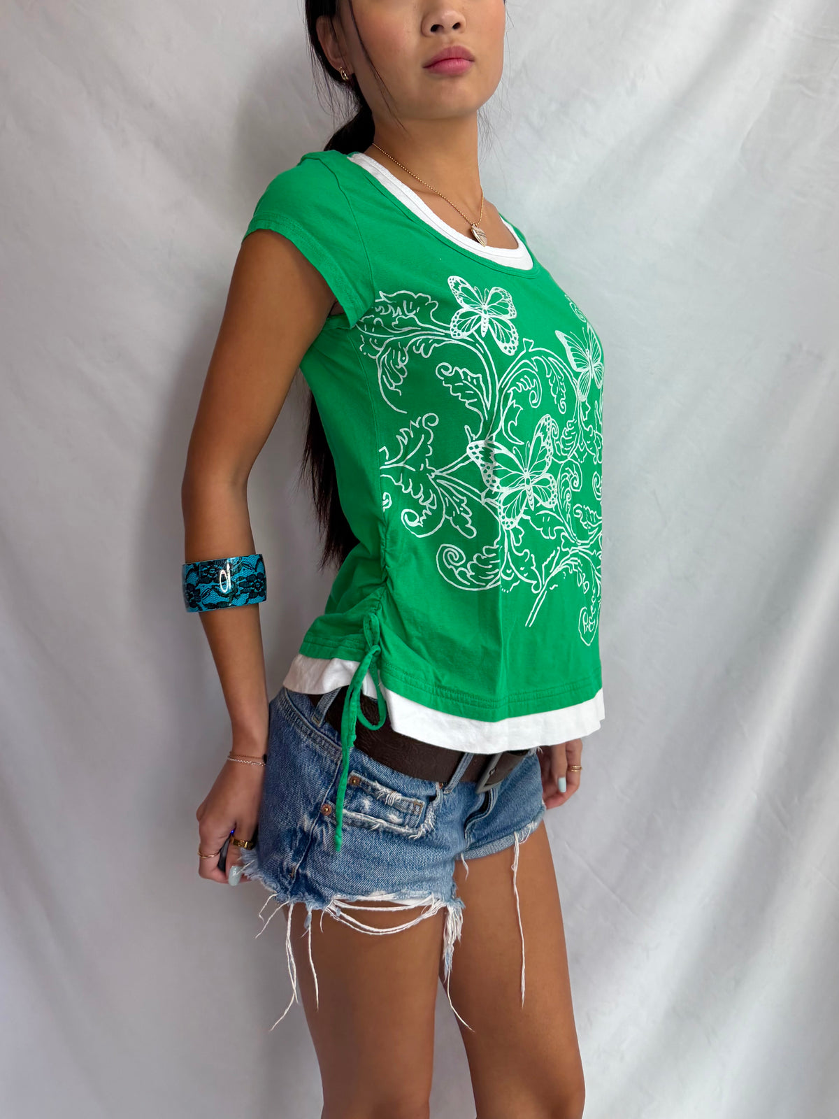Vintage green layered top