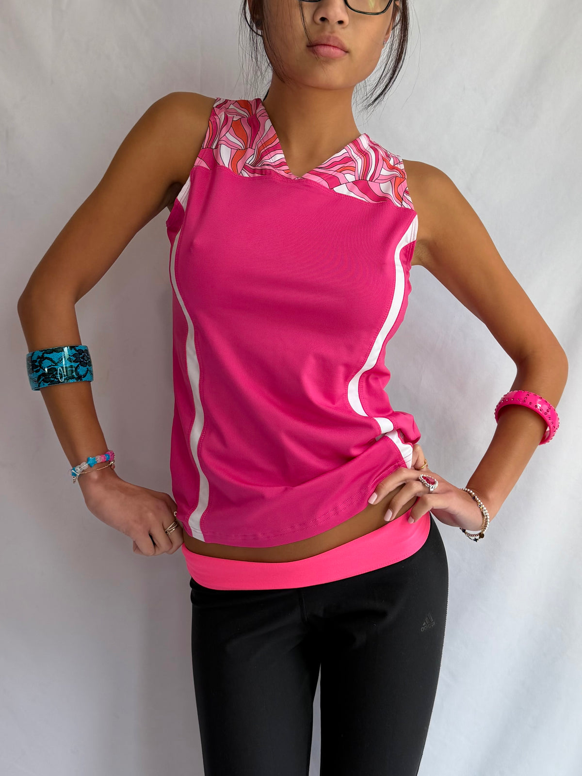 Vintage pink workout tank top