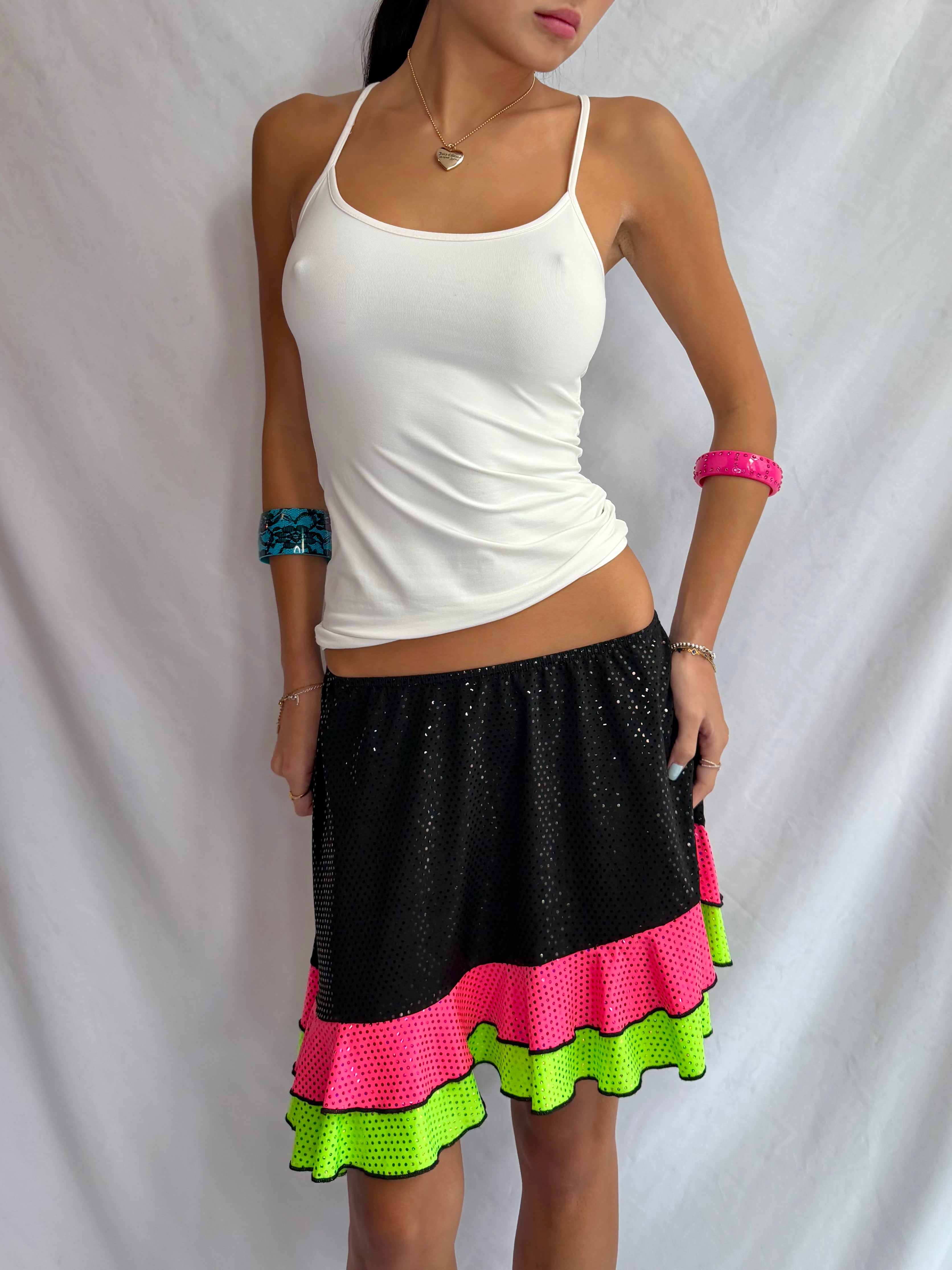 Vintage sequin asymmetrical skirt