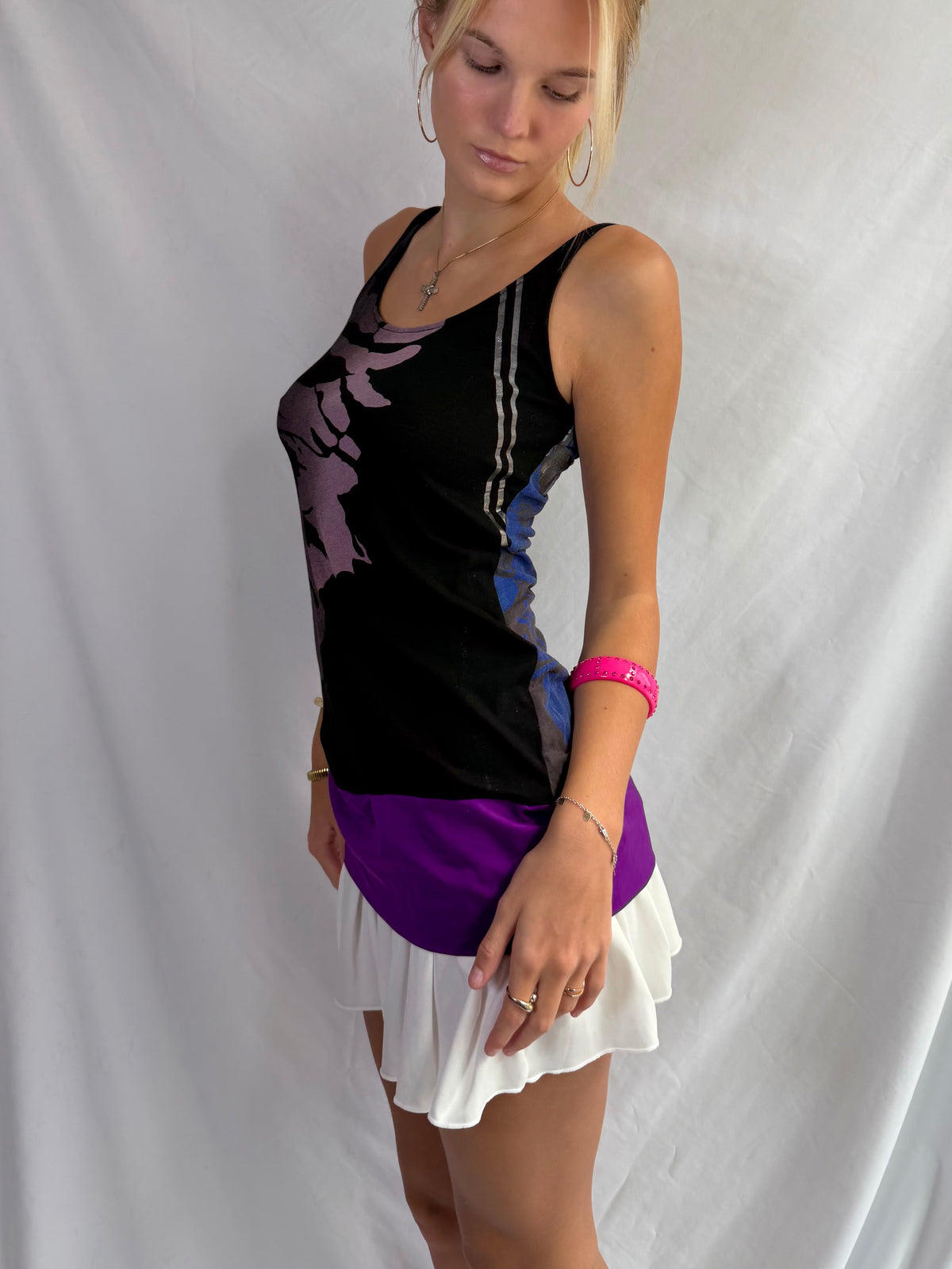 Vintage purple floral tank top
