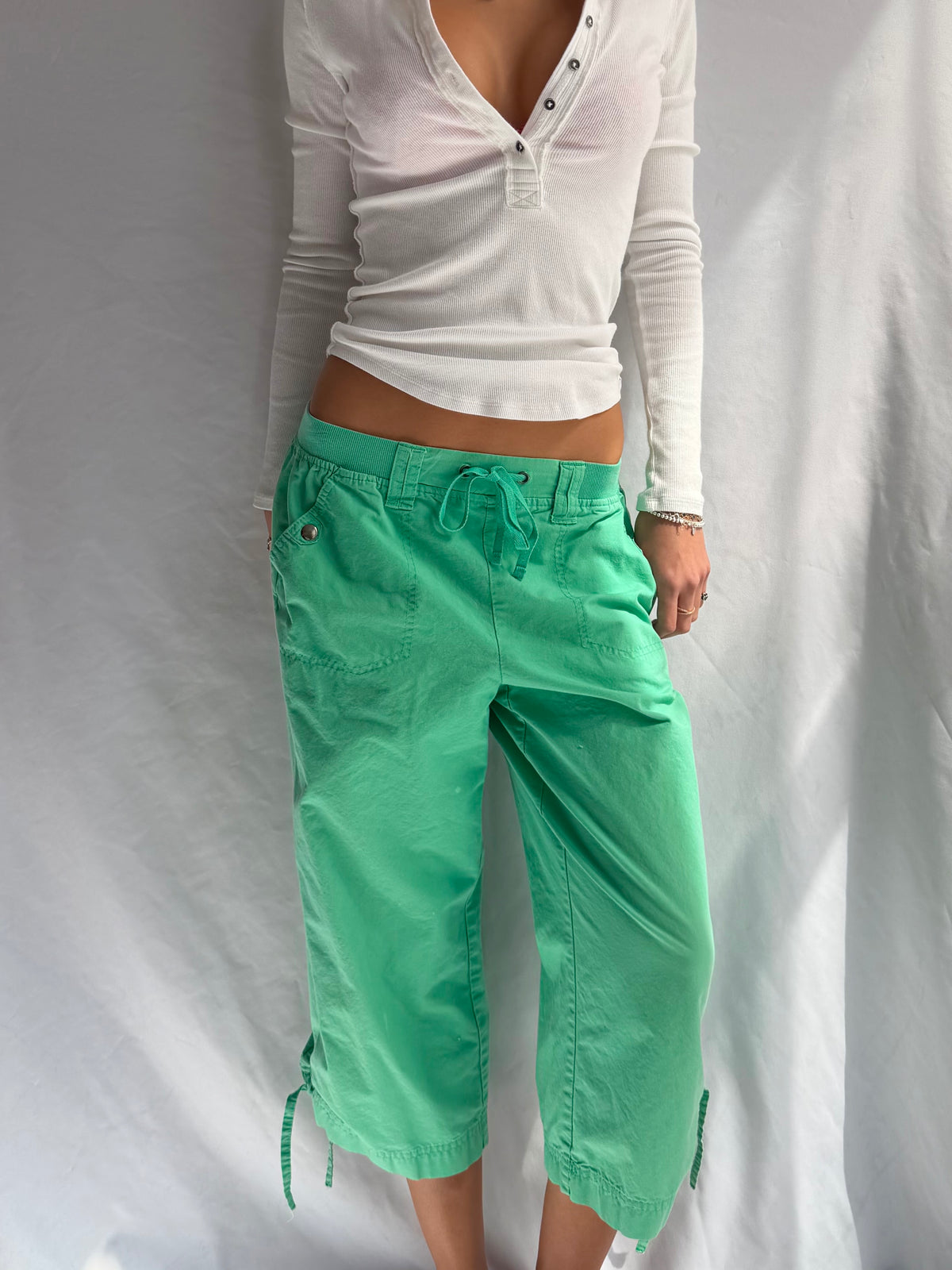 Vintage green capris cargo pants