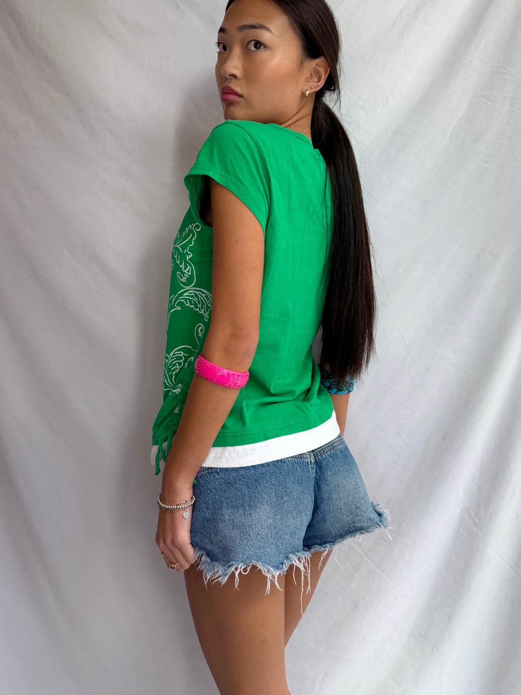 Vintage green layered top