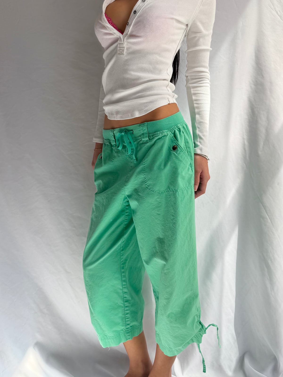 Vintage green capris cargo pants