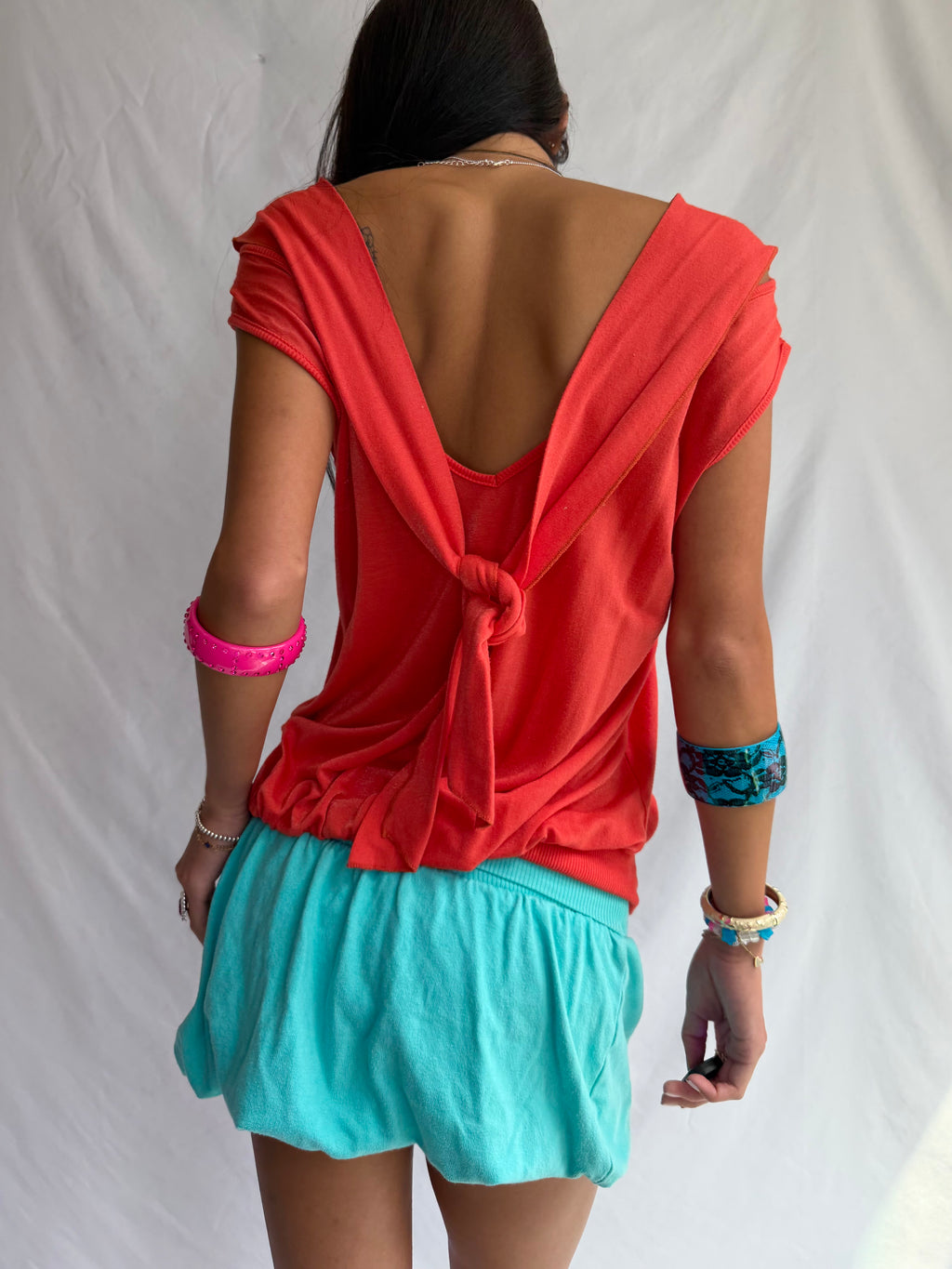 Vintage orange off the shoulder top