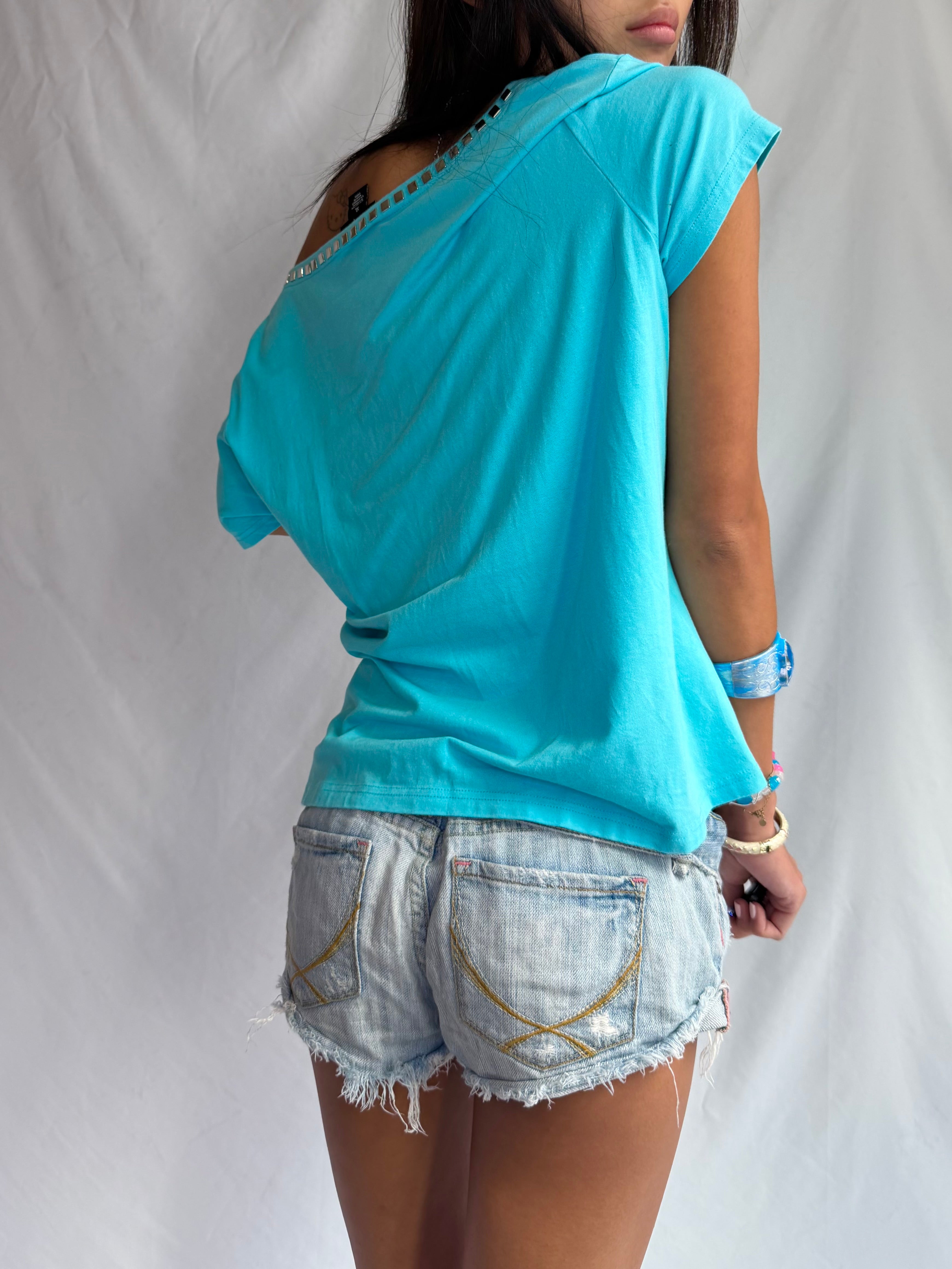 Vintage studded off the shoulder top