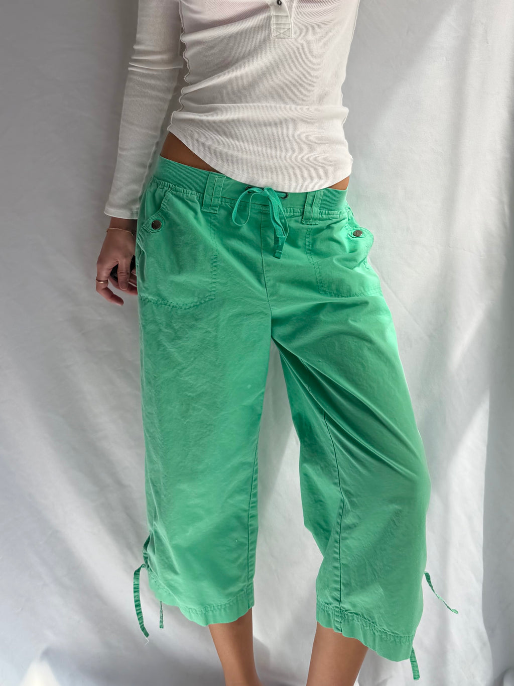 Vintage green capris cargo pants