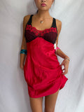 Vintage red slip mini dress