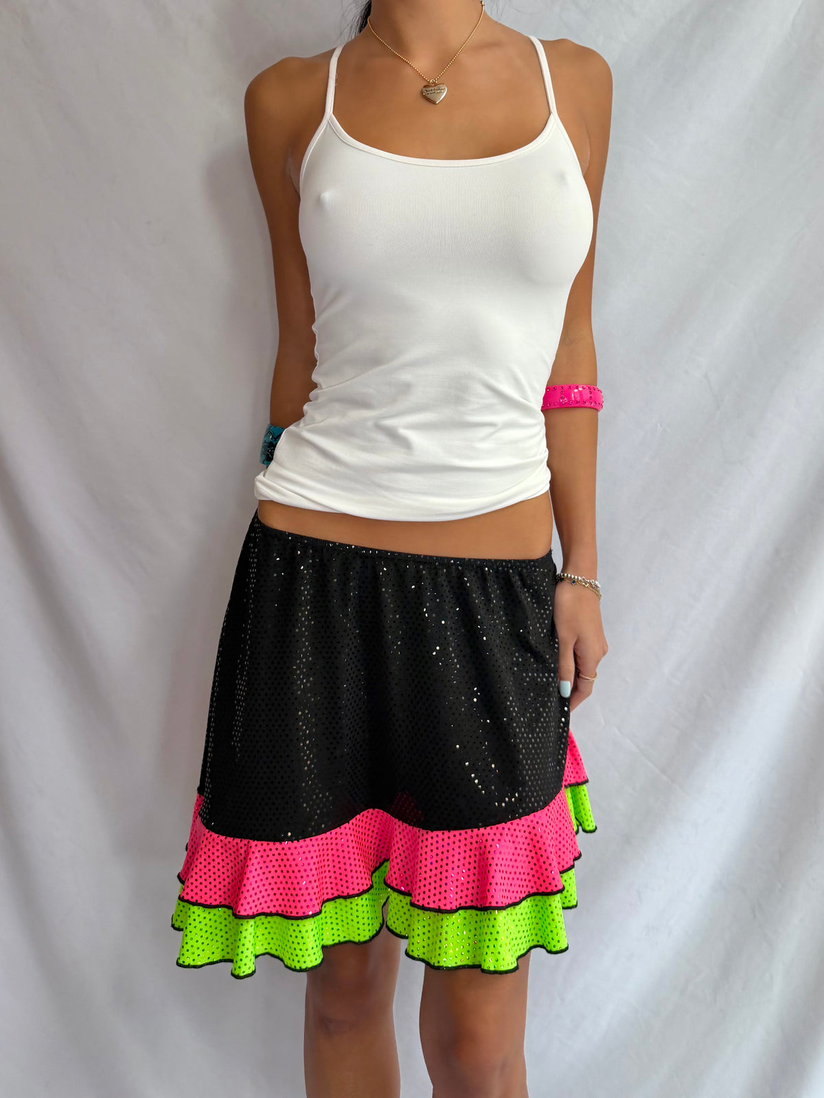 Vintage sequin asymmetrical skirt