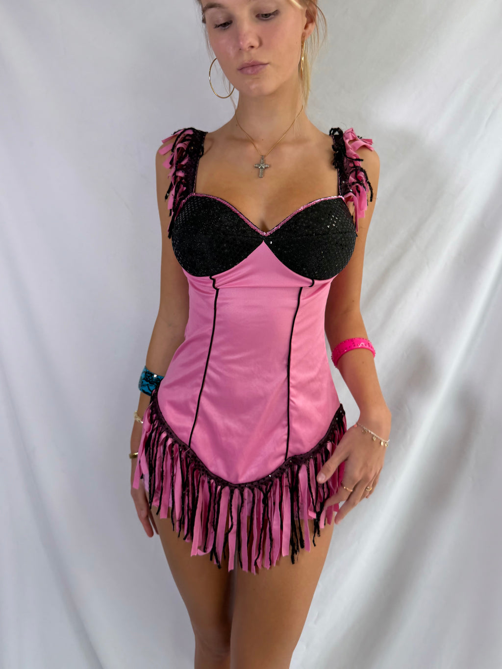 Vintage pink cabaret costume dress