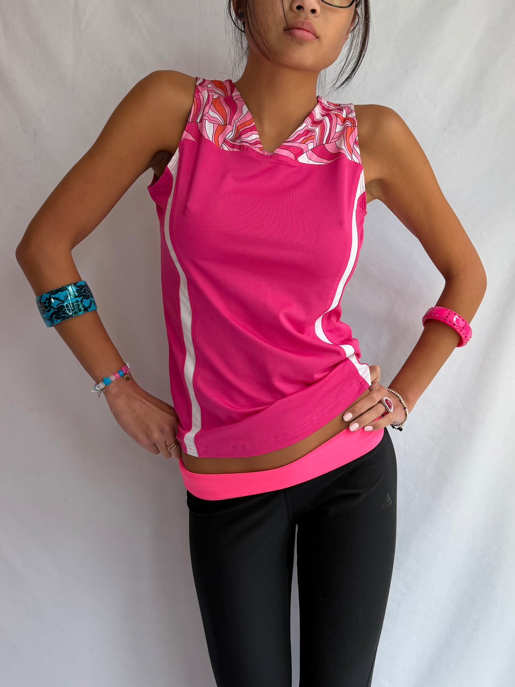 Vintage pink workout tank top