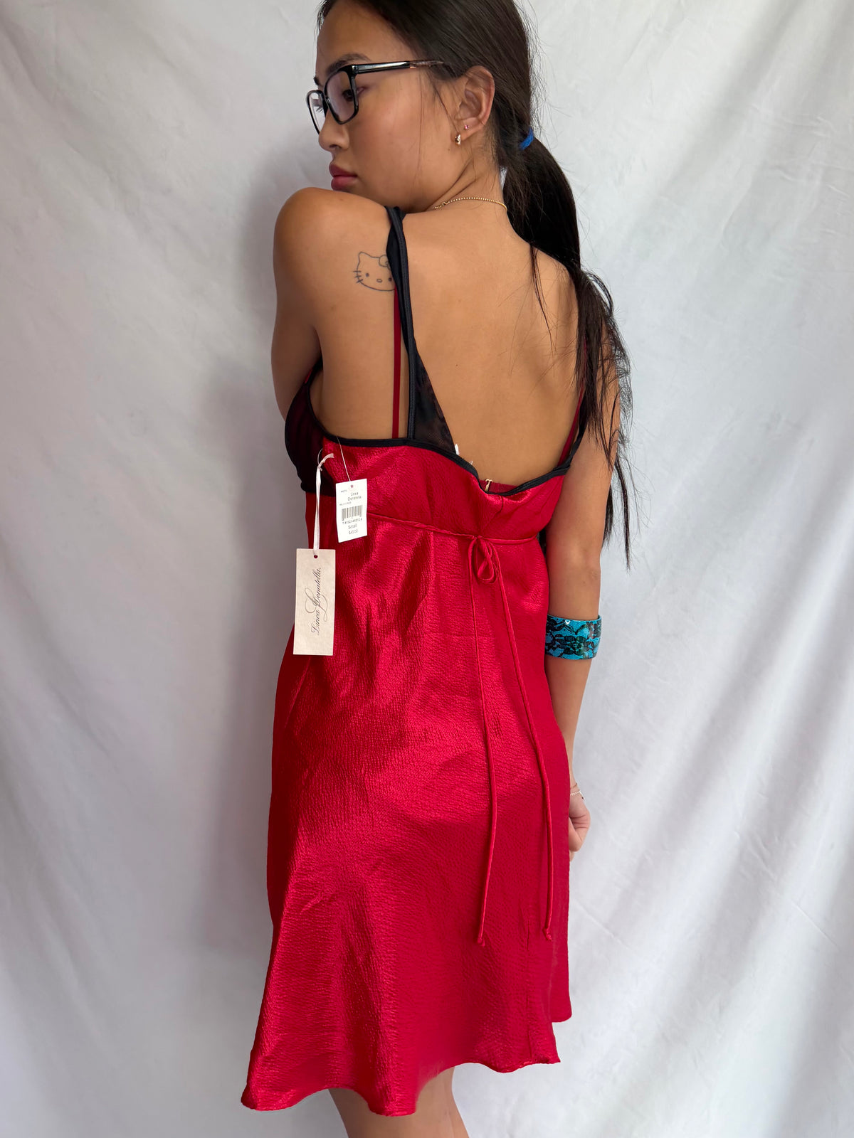 Vintage red slip mini dress