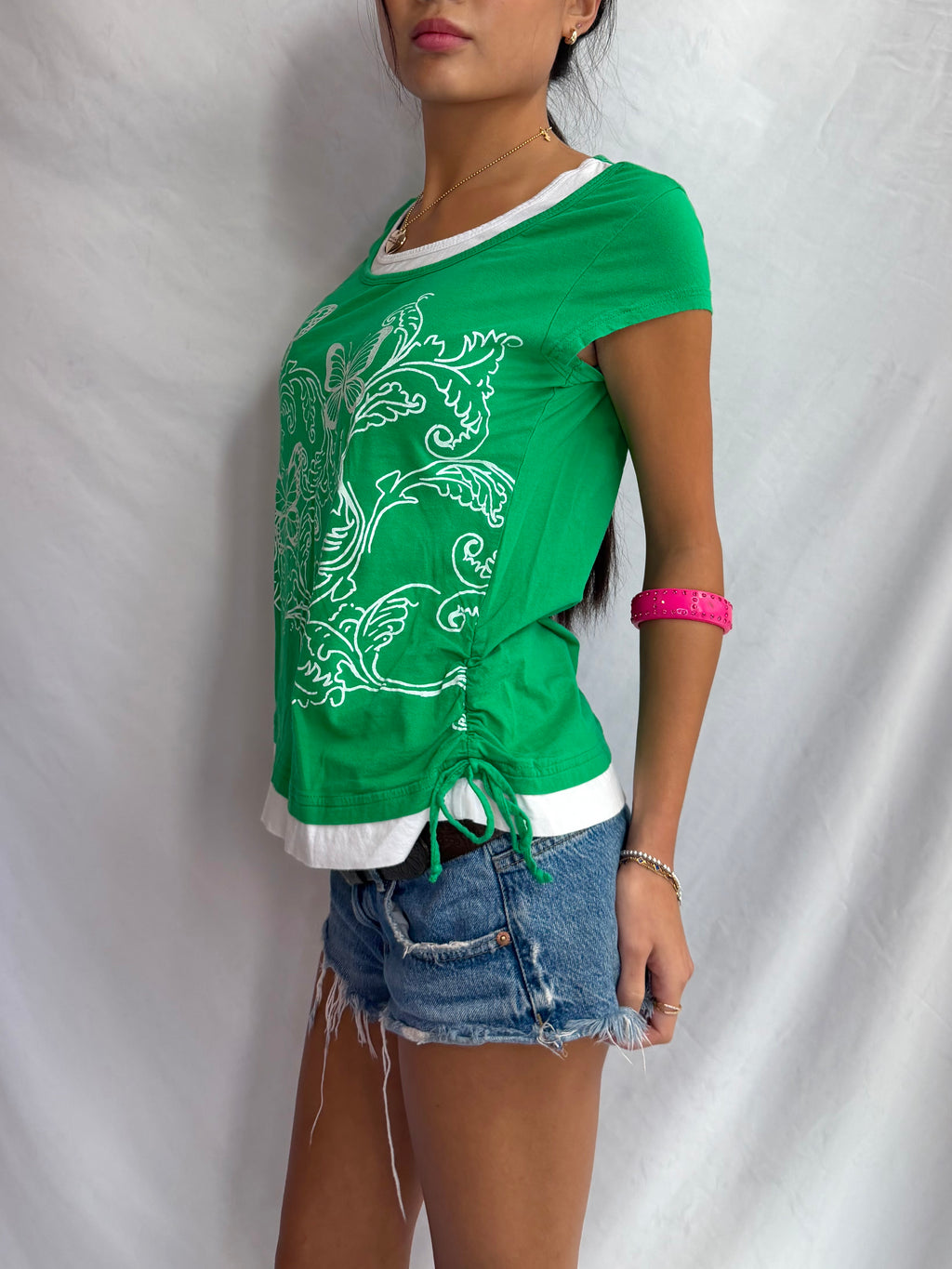 Vintage green layered top