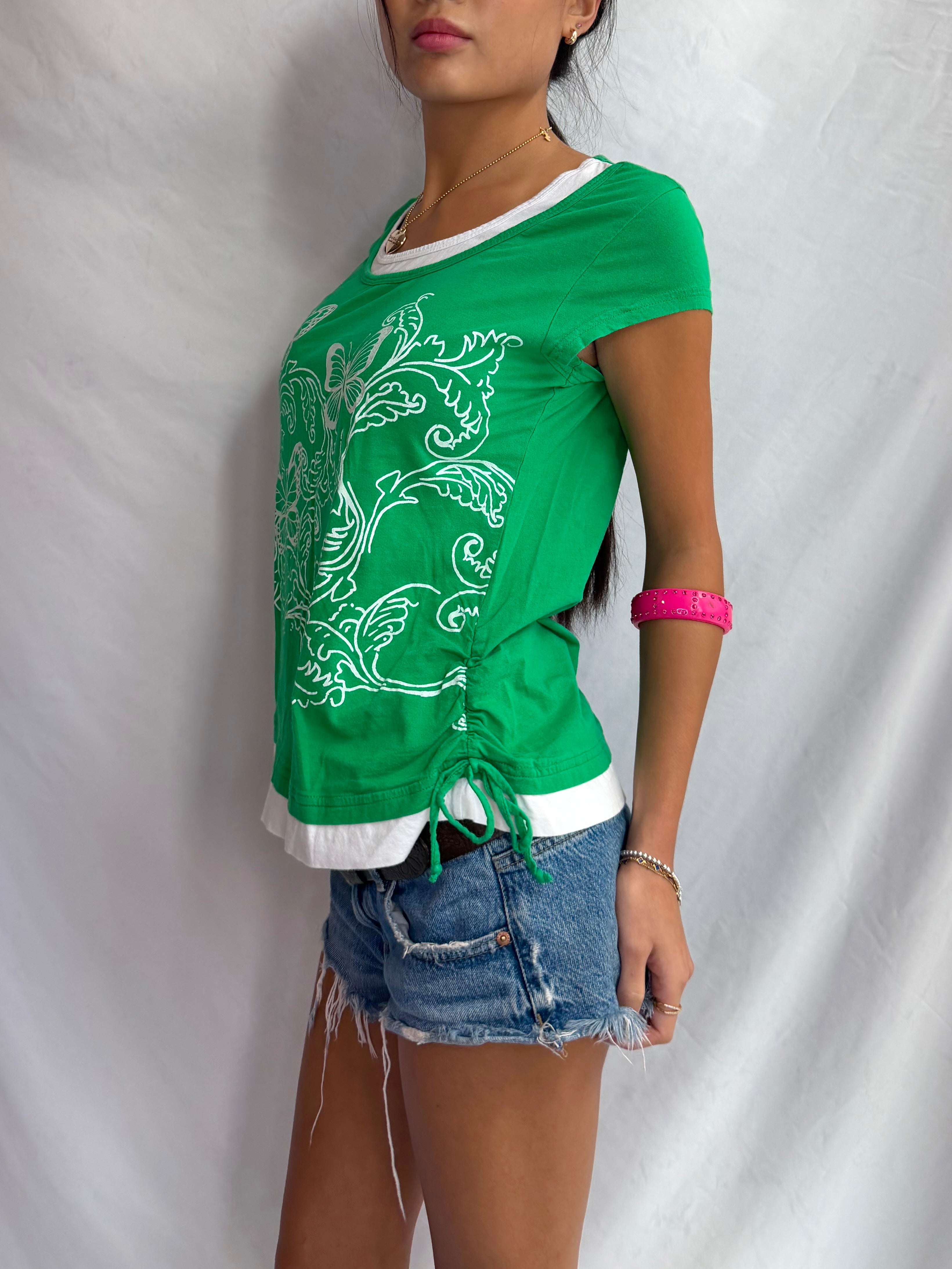 Vintage green layered top