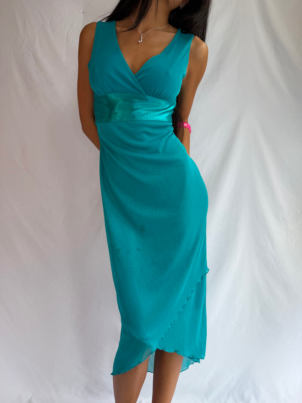 Vintage turquoise midi dress