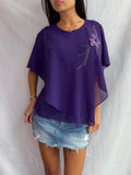 Vintage purple beaded poncho top