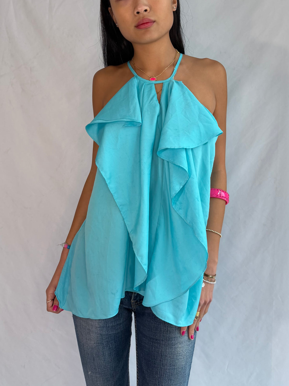 Vintage aqua halter top