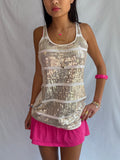 vintage gold sequin tank top ₊˚⊹⋆