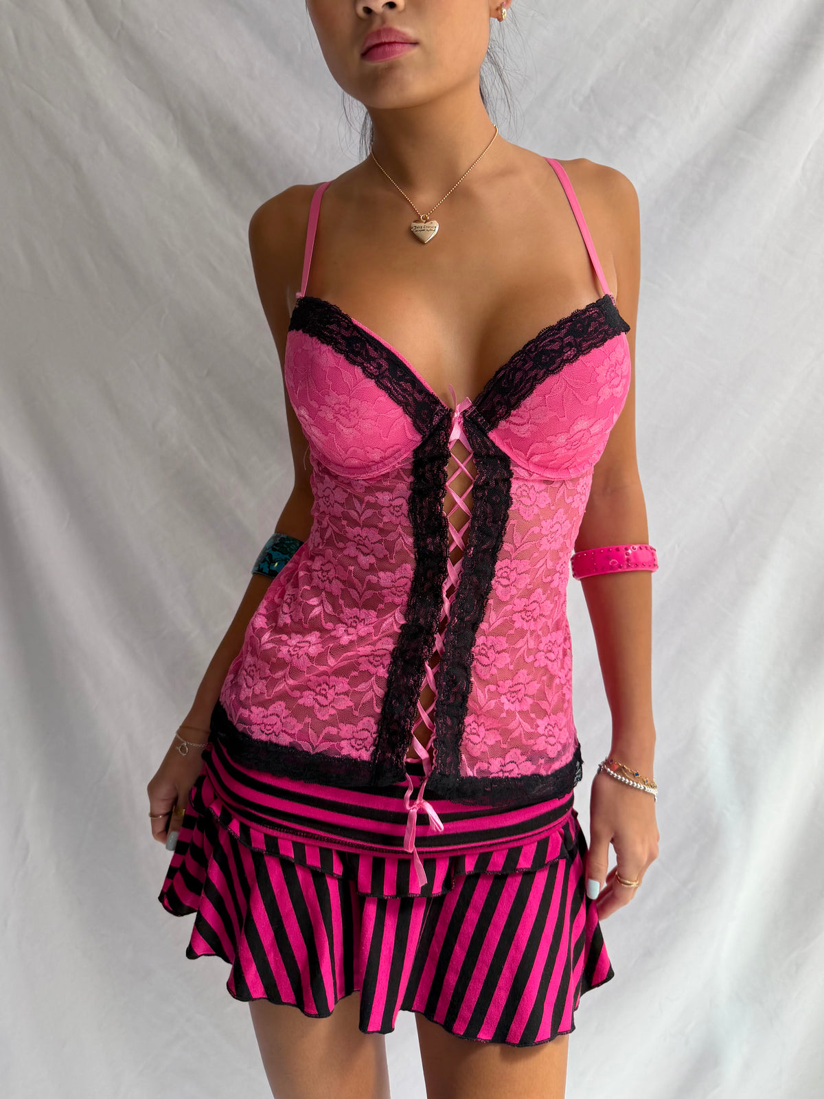 Vintage pink bustier corset top