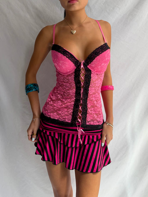 Vintage pink bustier corset top