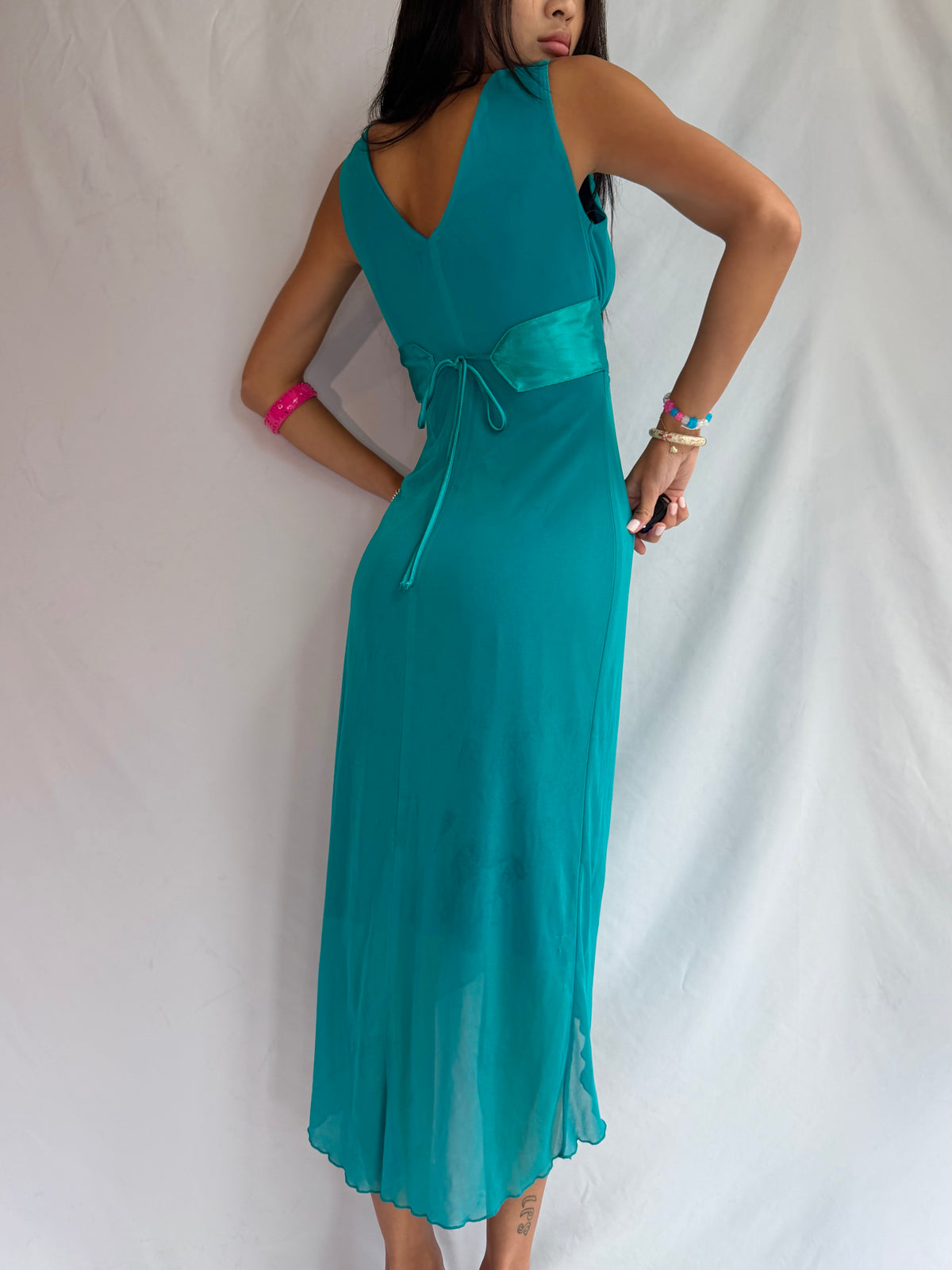 Vintage turquoise midi dress