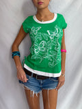 Vintage green layered top