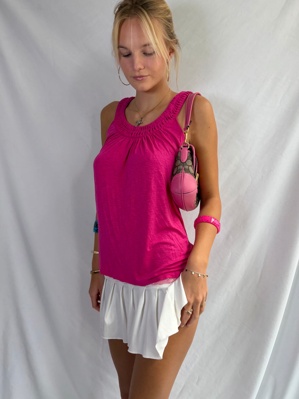 Vintage hot pink halter top