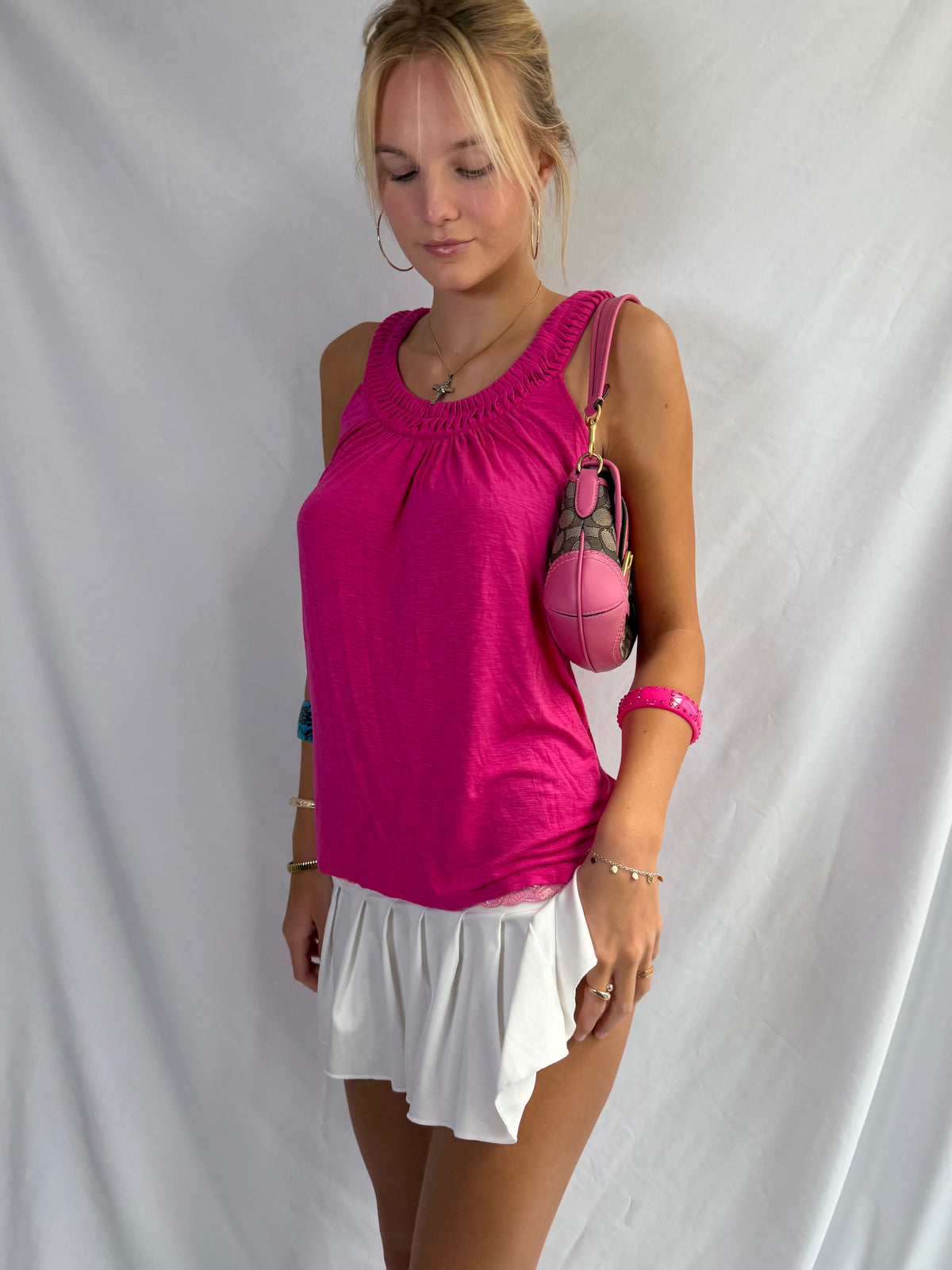 Vintage hot pink halter top