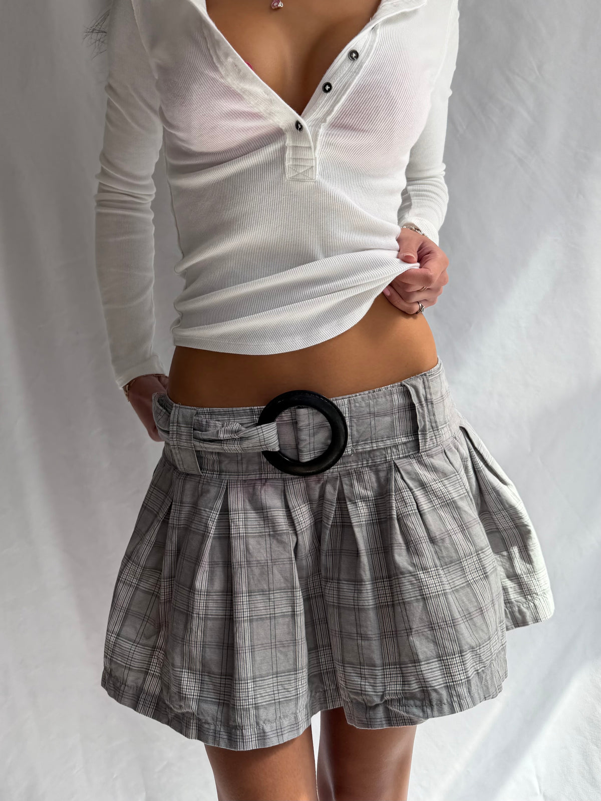 Vintage plaid mini skirt