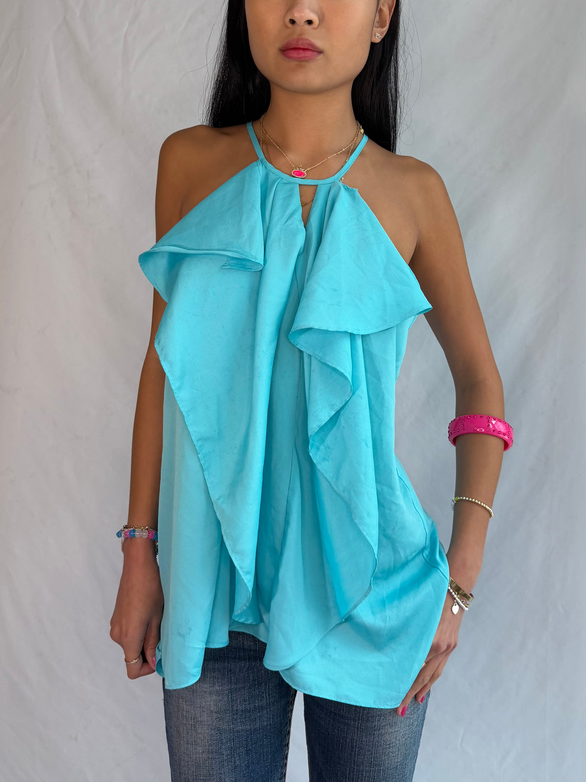 Vintage aqua halter top