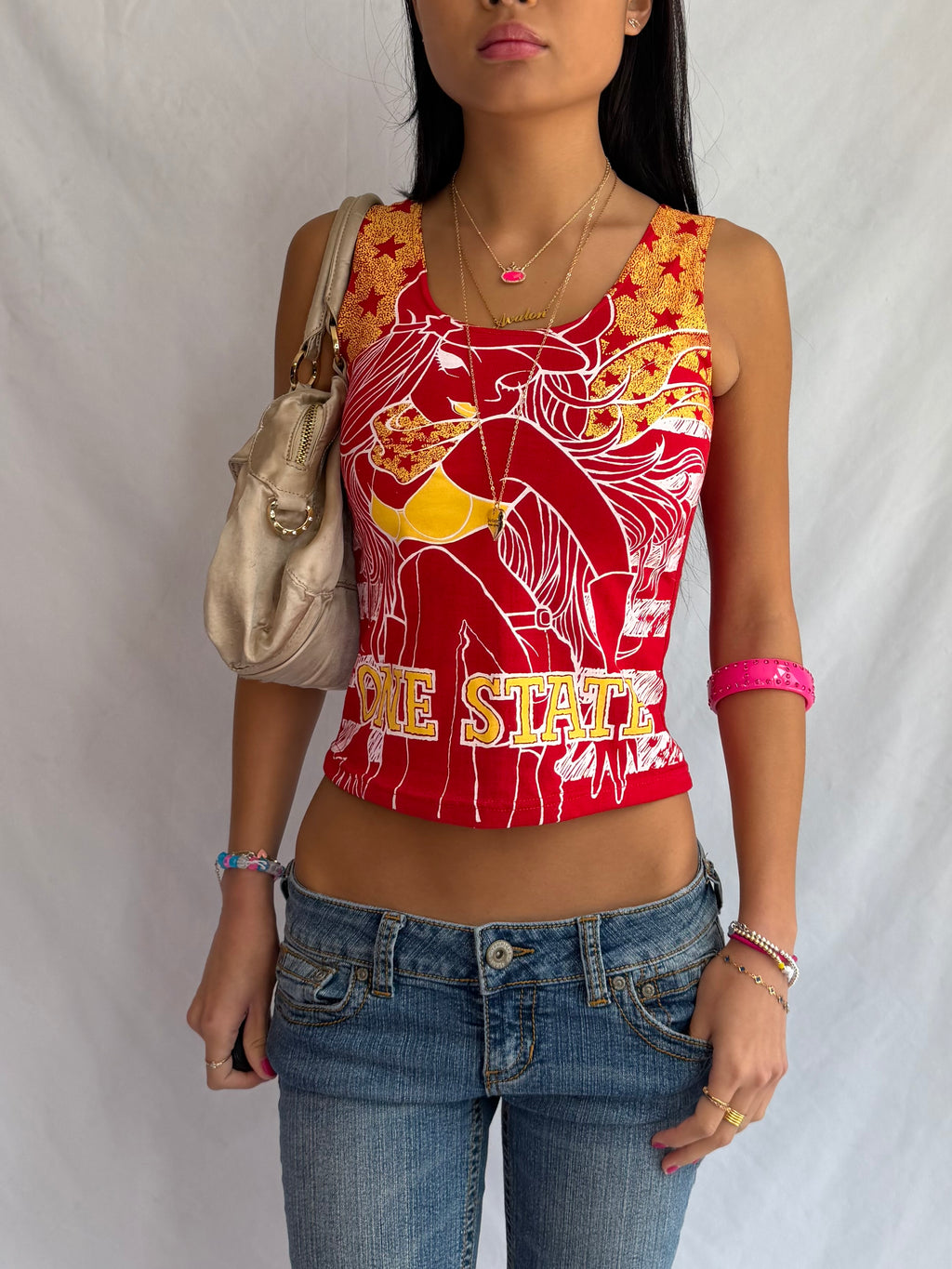 vintage red graphic tank top ⊹ ࣪ ˖ ໒꒱