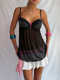 Vintage cheetah print babydoll cami top