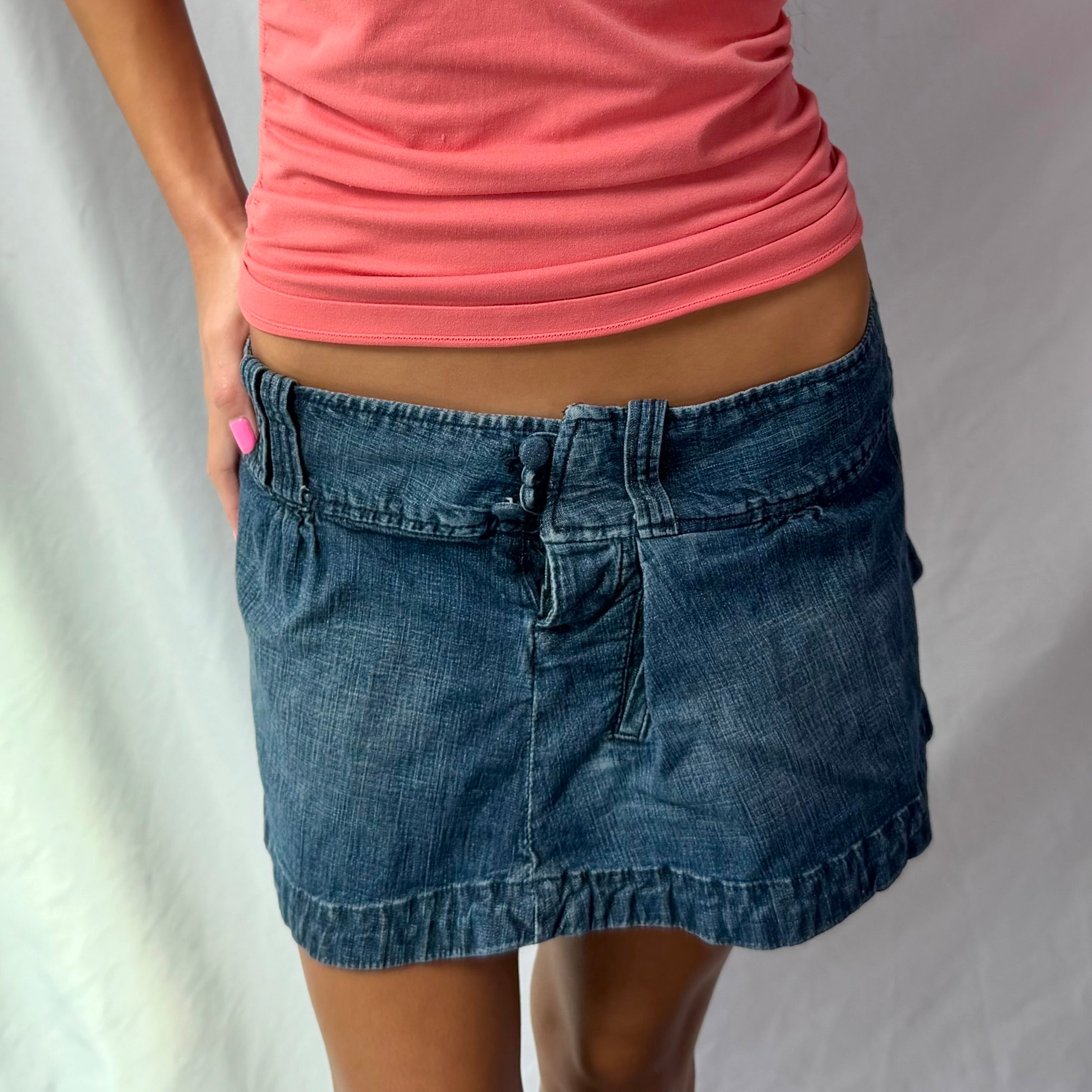 Vintage dark denim mini skirt