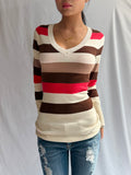 Vintage brown striped fitted sweater