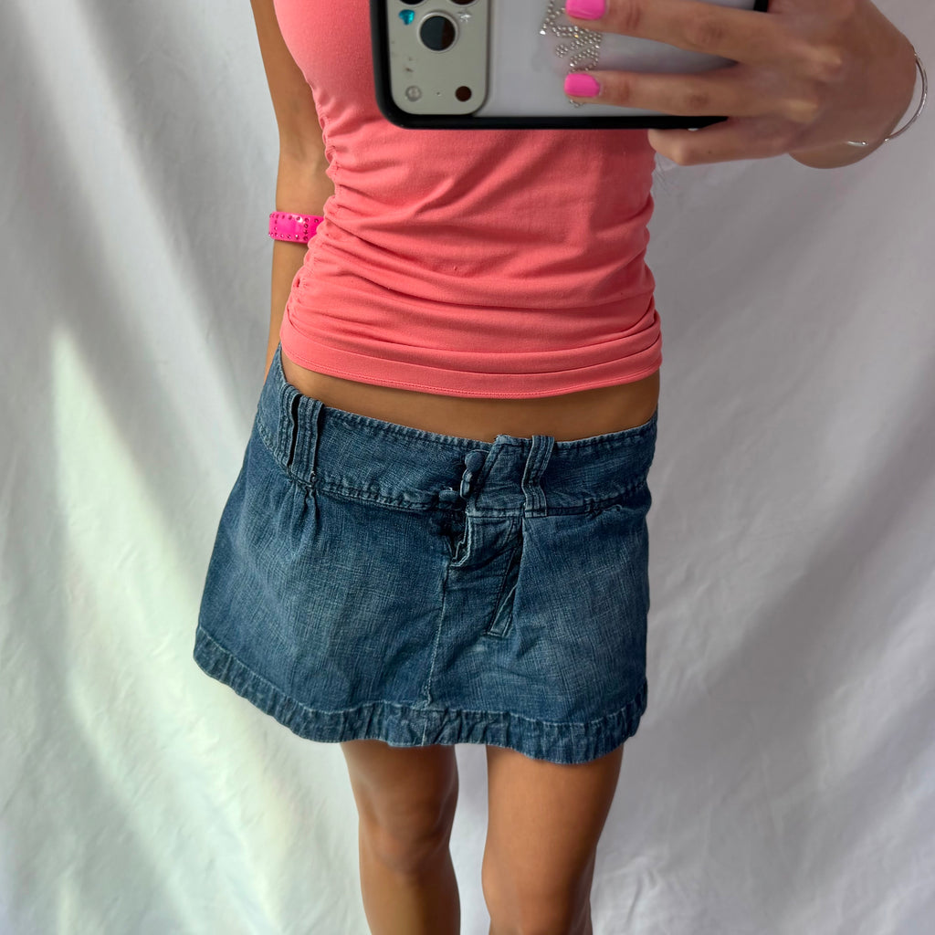 Vintage dark denim mini skirt