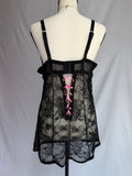 vintage black lace babydoll dress ♡