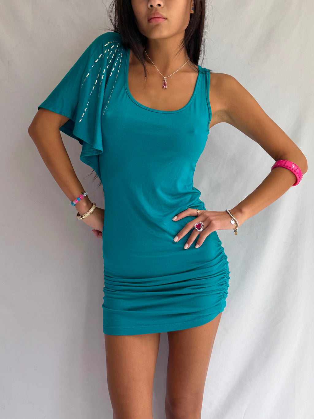 Vintage turquoise mini dress