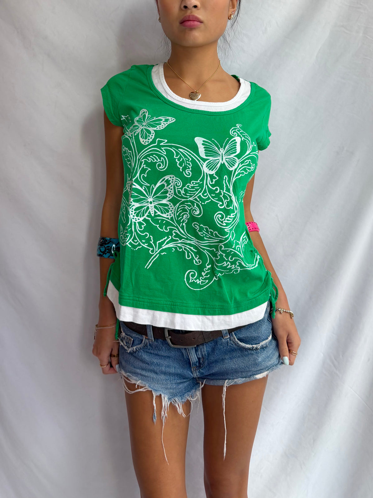Vintage green layered top