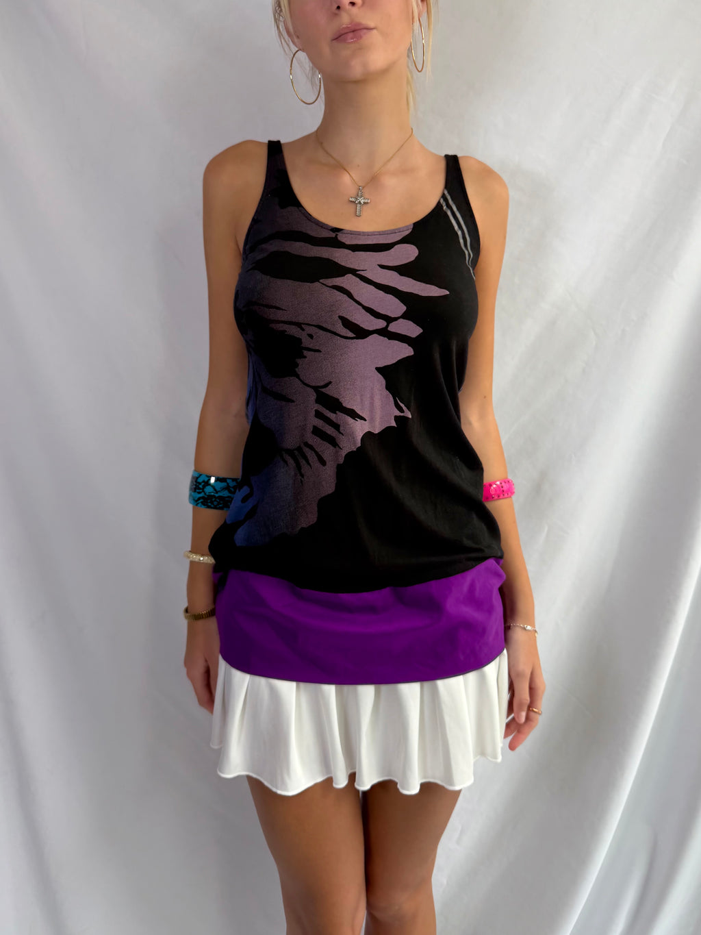 Vintage purple floral tank top