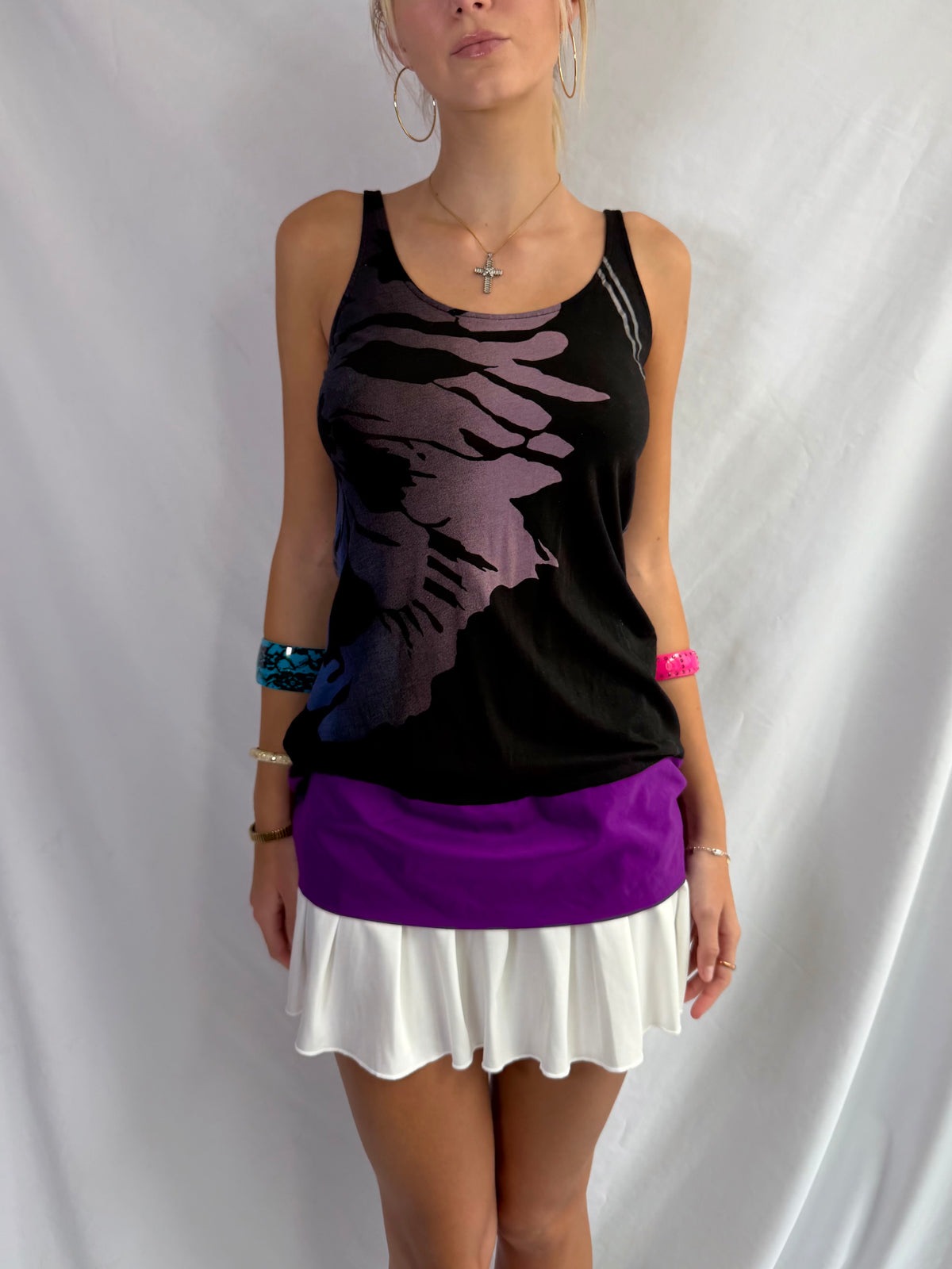 Vintage purple floral tank top