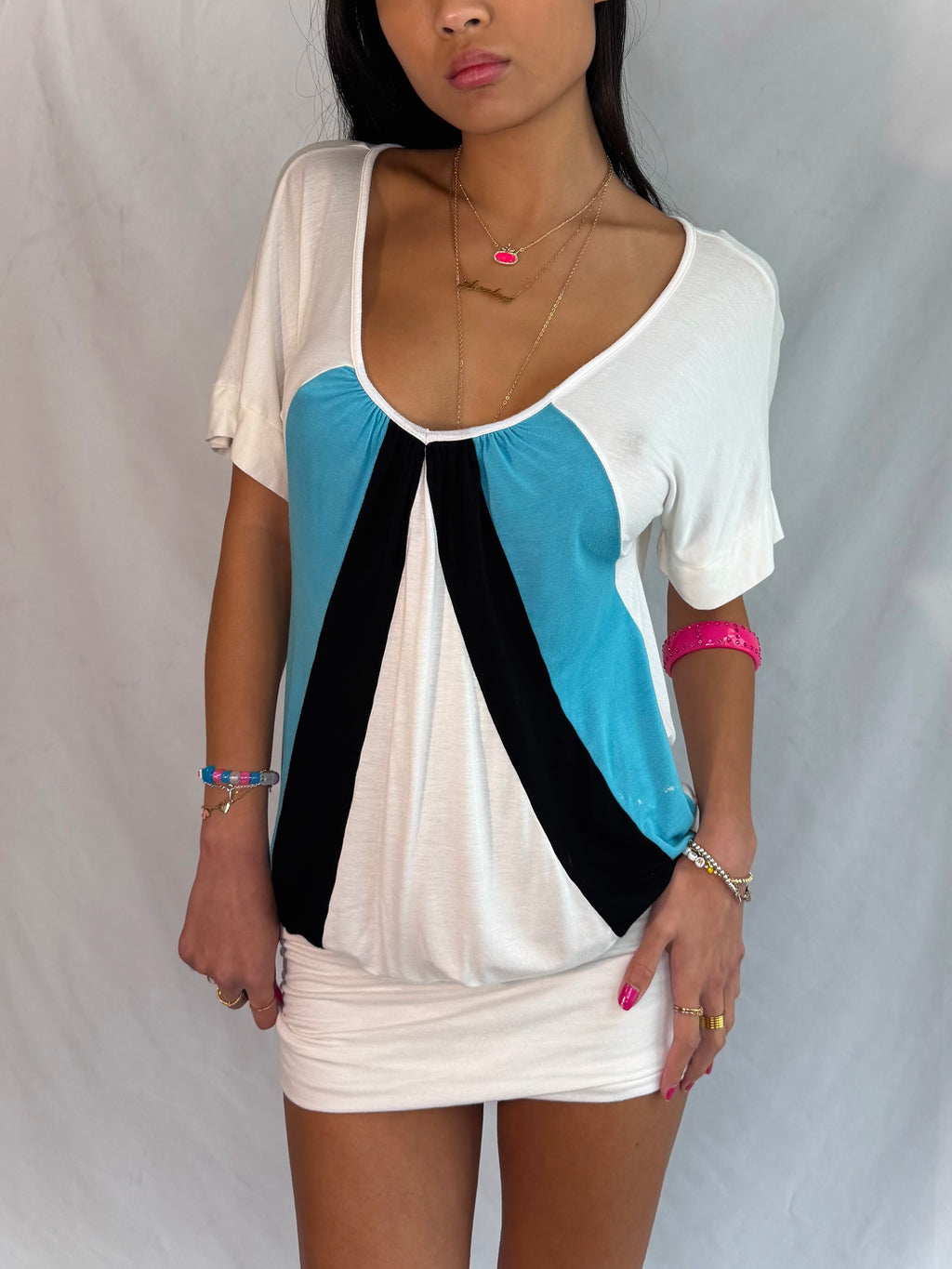 Vintage teal mini dress