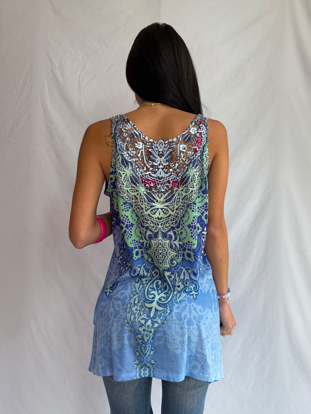 vintage boho design tank top ˖᯽ ݁˖