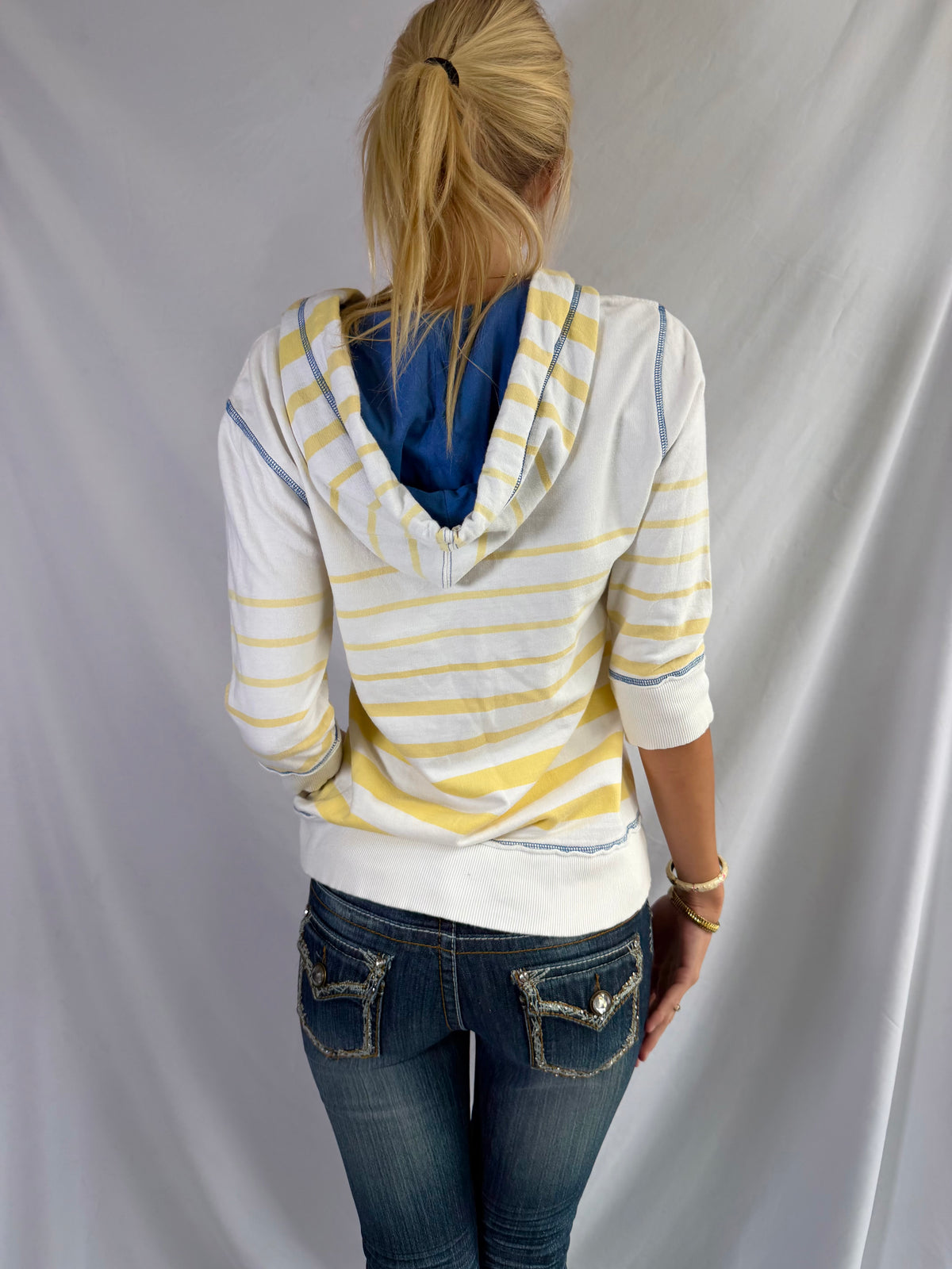 Vintage yellow pullover hoodie