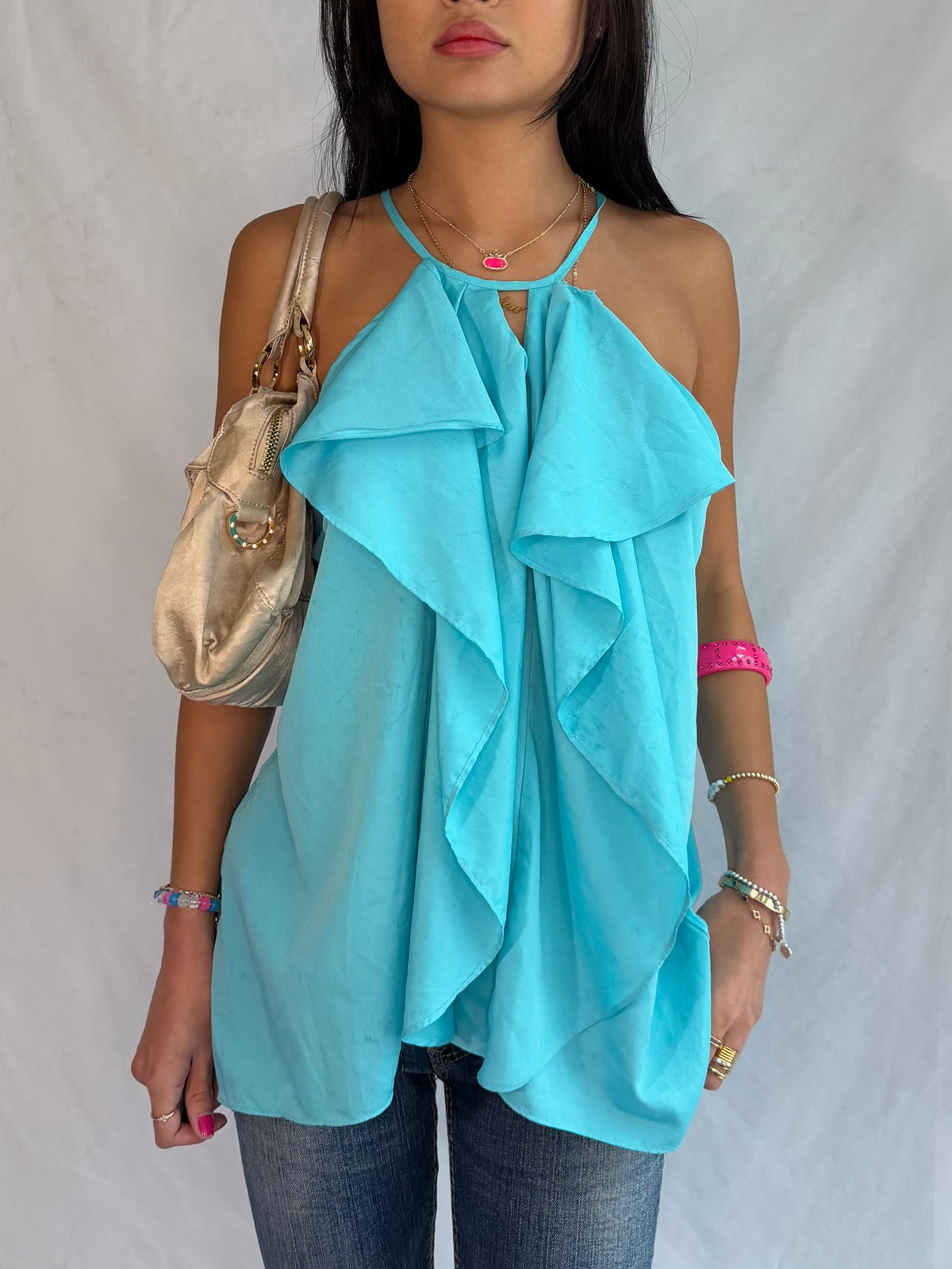 Vintage aqua halter top
