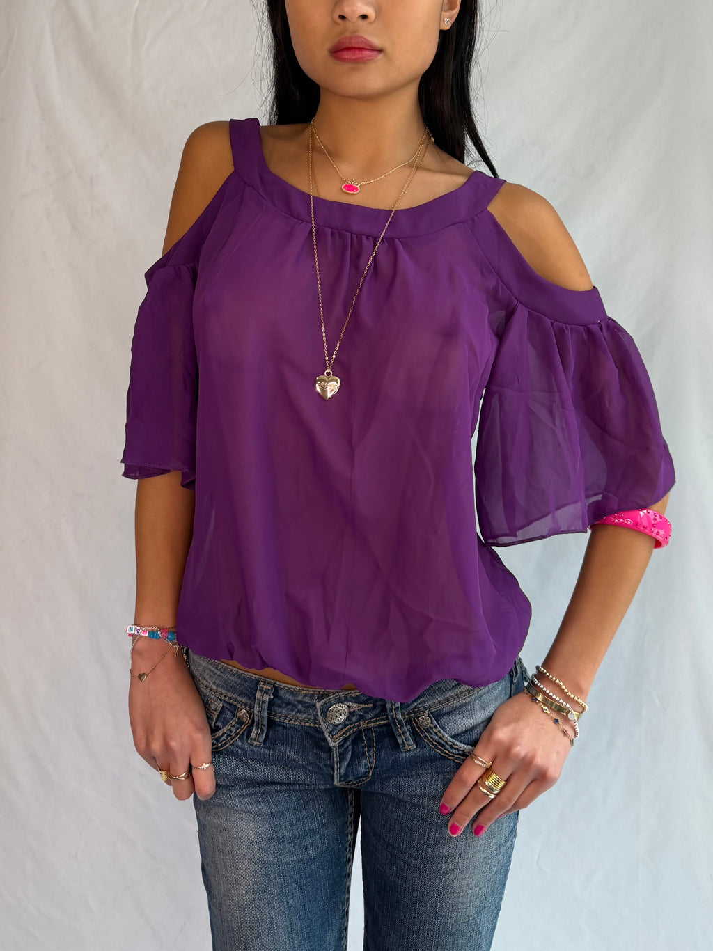 vintage purple off the shoulder top ⋆. 𐙚 ˚