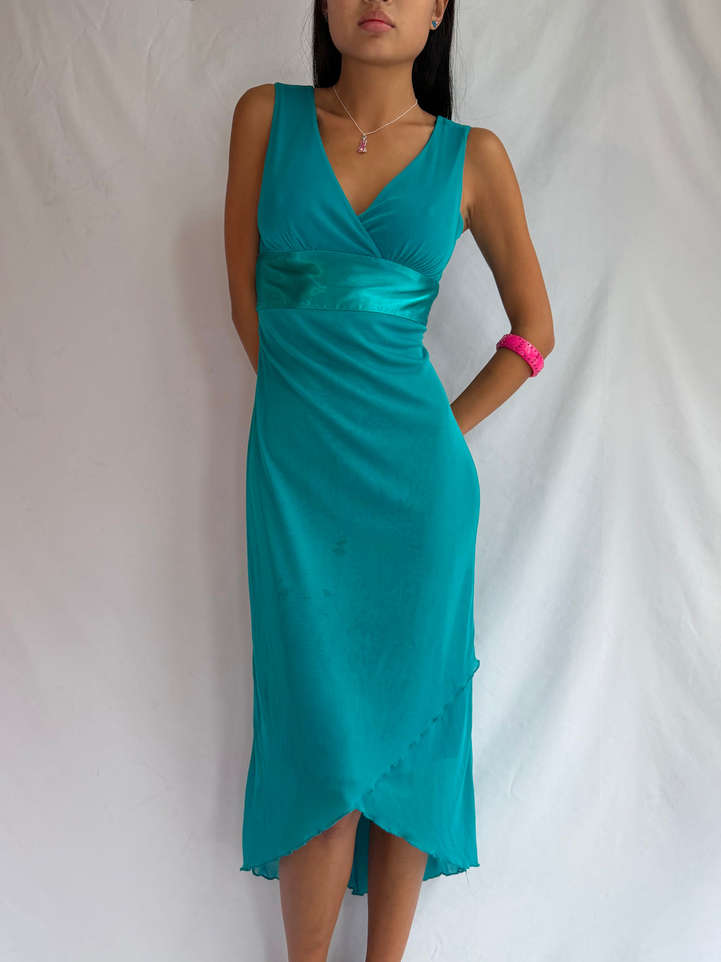 Vintage turquoise midi dress