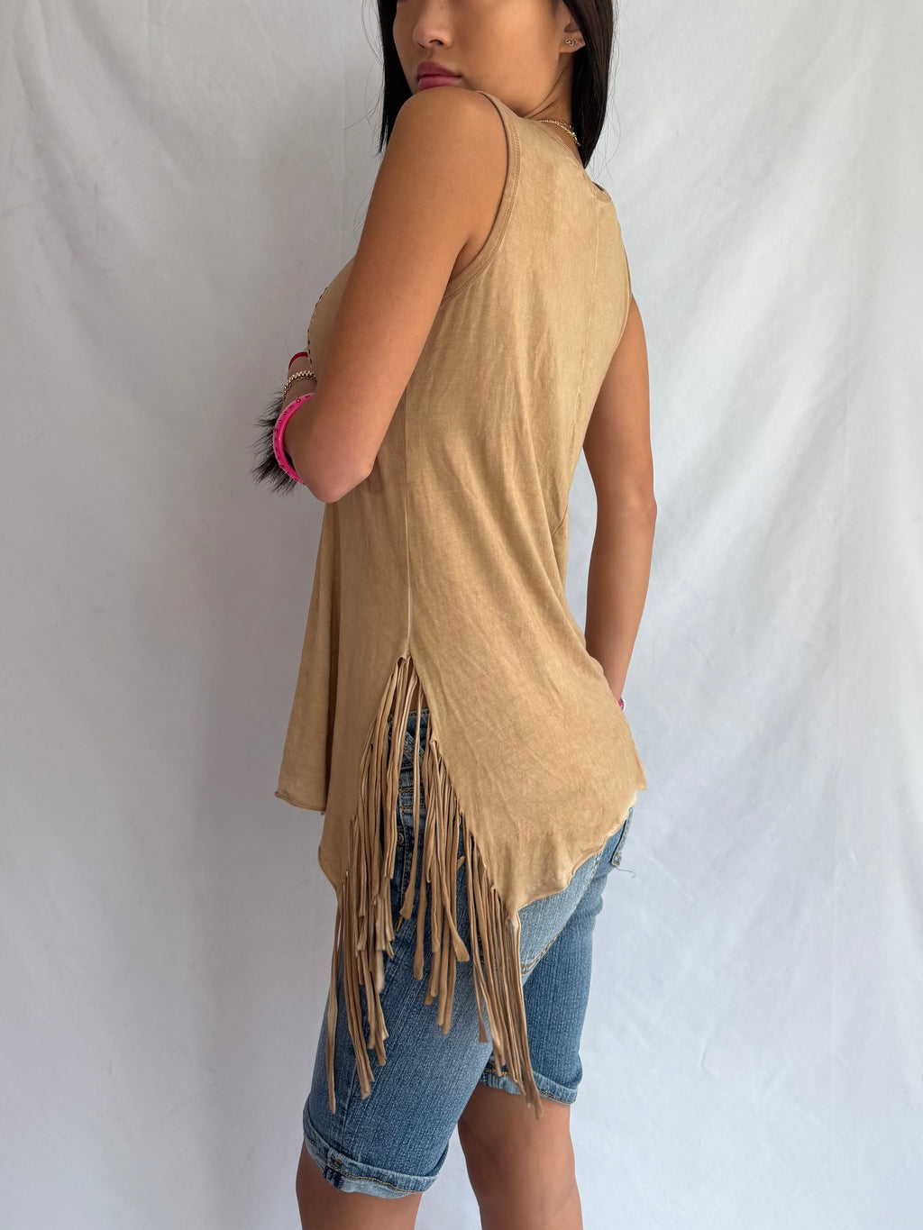 vintage fringe tank top ✶⋆.˚