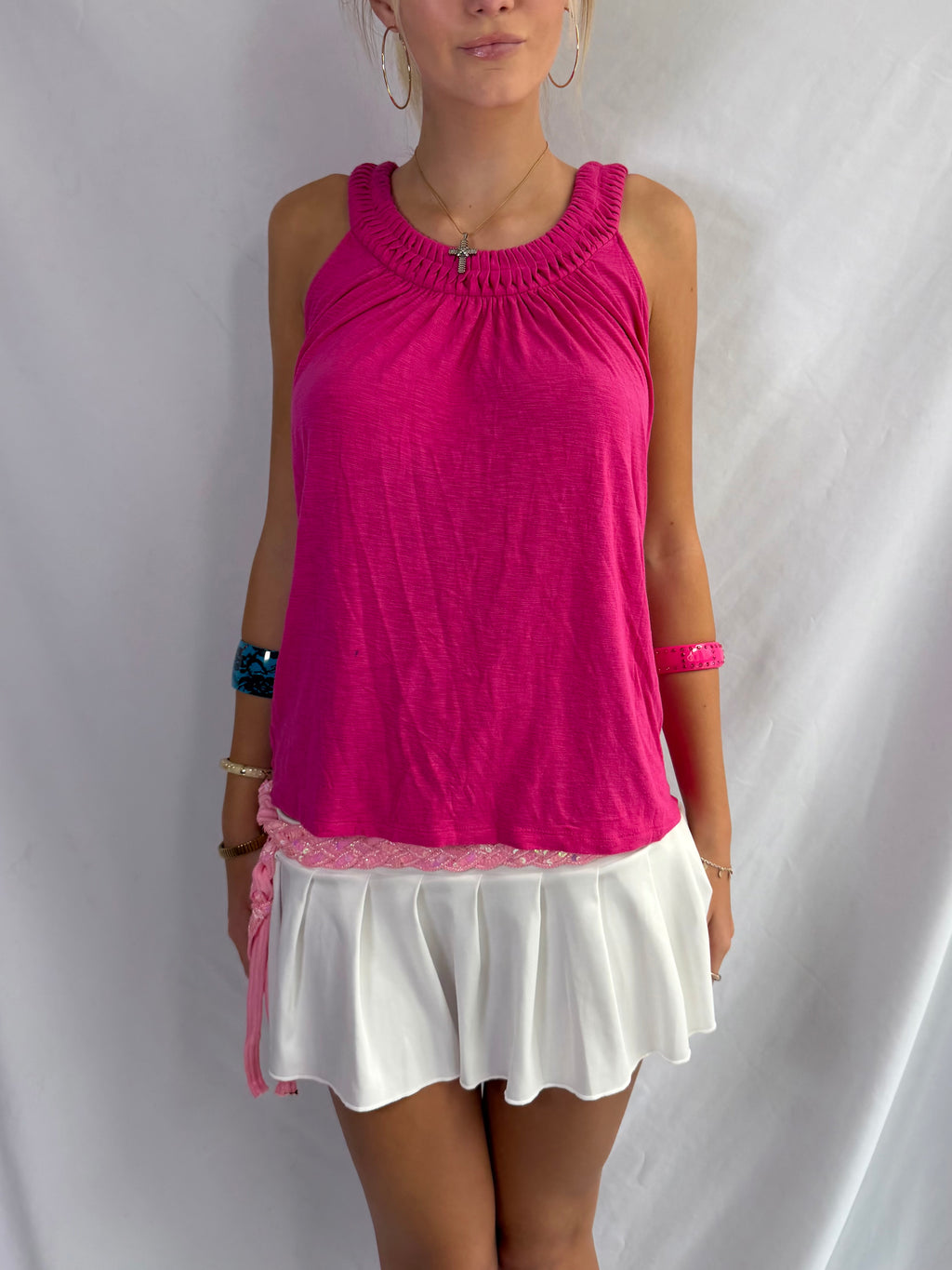 Vintage hot pink halter top