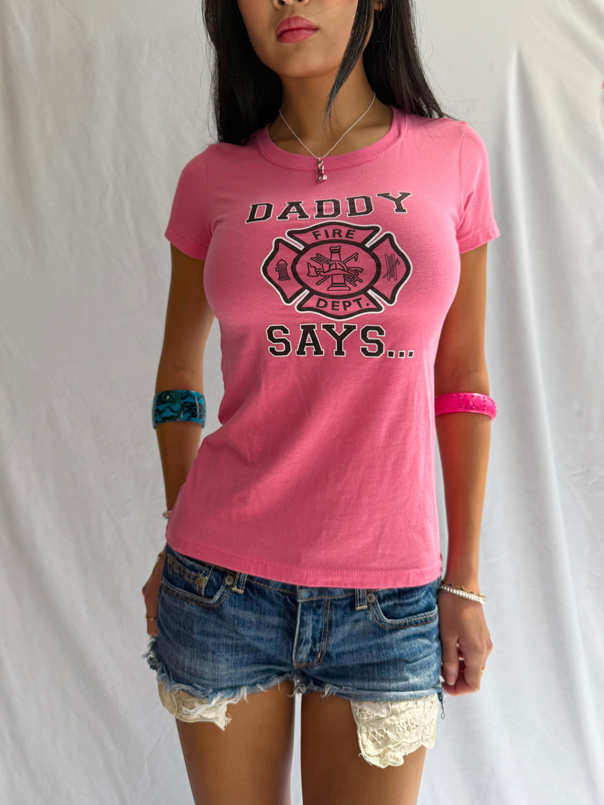 Vintage pink graphic baby tee